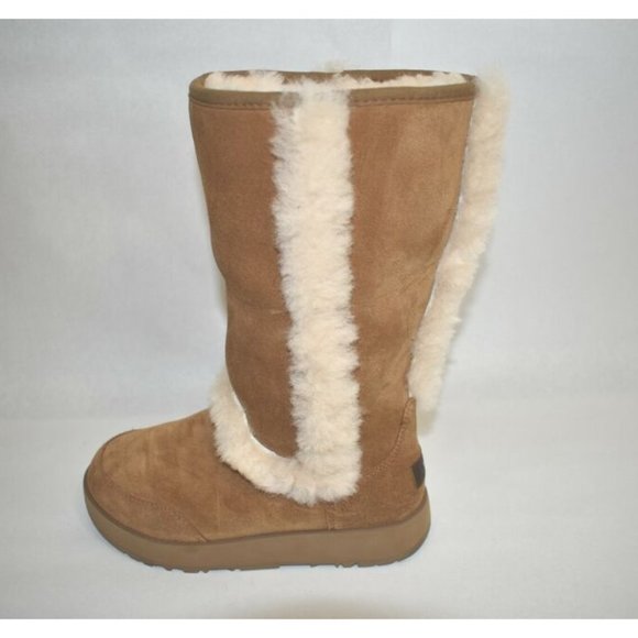 New Ugg Sundance Genuine Shearling Waterproof Boot Chestnut Size 6 1017511 DD147 - Picture 6 of 9